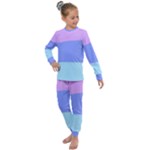 Pastel Colour, Blue, Lilac, Orange, Pastel, Pink, Romance Kids  Long Sleeve Set 