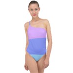 Pastel Colour, Blue, Lilac, Orange, Pastel, Pink, Romance Classic One Shoulder Swimsuit