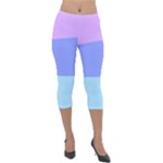 Pastel Colour, Blue, Lilac, Orange, Pastel, Pink, Romance Lightweight Velour Capri Leggings 