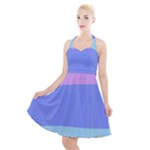 Pastel Colour, Blue, Lilac, Orange, Pastel, Pink, Romance Halter Party Swing Dress 