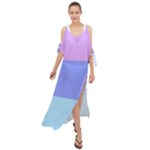 Pastel Colour, Blue, Lilac, Orange, Pastel, Pink, Romance Maxi Chiffon Cover Up Dress