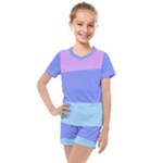 Pastel Colour, Blue, Lilac, Orange, Pastel, Pink, Romance Kids  Mesh T-Shirt and Shorts Set