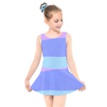 Pastel Colour, Blue, Lilac, Orange, Pastel, Pink, Romance Kids  Skater Dress Swimsuit