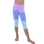 Pastel Colour, Blue, Lilac, Orange, Pastel, Pink, Romance Kids  Lightweight Velour Capri Leggings 