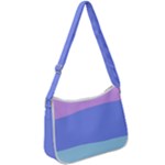 Pastel Colour, Blue, Lilac, Orange, Pastel, Pink, Romance Zip Up Shoulder Bag