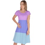 Pastel Colour, Blue, Lilac, Orange, Pastel, Pink, Romance Classic Short Sleeve Dress