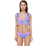 Pastel Colour, Blue, Lilac, Orange, Pastel, Pink, Romance Low Cut Ruffle Edge Bikini Set