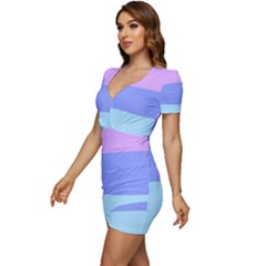 Low Cut Cap Sleeve Mini Dress 