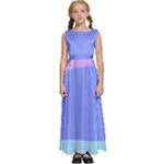 Pastel Colour, Blue, Lilac, Orange, Pastel, Pink, Romance Kids  Satin Sleeveless Maxi Dress