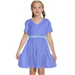 Pastel Colour, Blue, Lilac, Orange, Pastel, Pink, Romance Kids  Short Sleeve Tiered Mini Dress