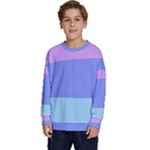 Pastel Colour, Blue, Lilac, Orange, Pastel, Pink, Romance Kids  Crewneck Sweatshirt