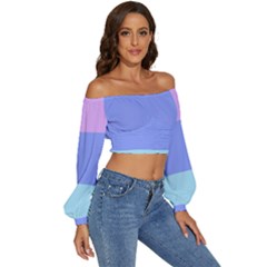 Long Sleeve Crinkled Weave Crop Top 