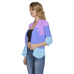 Women s 3/4 Sleeve Ruffle Edge Open Front Jacket 