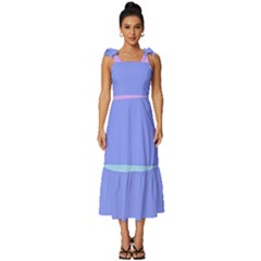 Tie-Strap Tiered Midi Chiffon Dress 