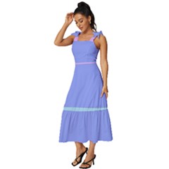 Tie-Strap Tiered Midi Chiffon Dress 