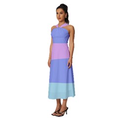 Sleeveless Cross Front Cocktail Midi Chiffon Dress 