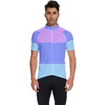 Pastel Colour, Blue, Lilac, Orange, Pastel, Pink, Romance Men s Short Sleeve Cycling Jersey