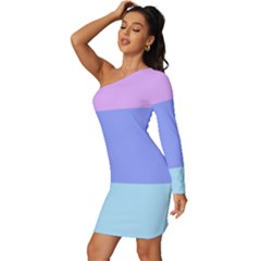 Long Sleeve One Shoulder Mini Dress 