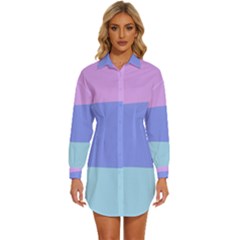 Womens Long Sleeve Shirt Dress 