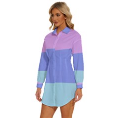 Womens Long Sleeve Shirt Dress 