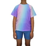 Pastel Rainbow, Color Kids  Short Sleeve Swimwear