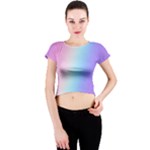 Pastel Rainbow, Color Crew Neck Crop Top