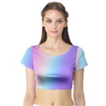 Pastel Rainbow, Color Short Sleeve Crop Top