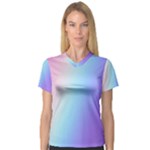 Pastel Rainbow, Color V-Neck Sport Mesh T-Shirt