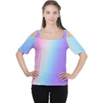 Pastel Rainbow, Color Cutout Shoulder T-Shirt