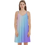 Pastel Rainbow, Color Mini Camis Dress With Pockets