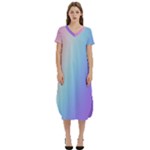 Pastel Rainbow, Color T-Shirt Midi Dress With Pockets