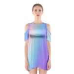 Pastel Rainbow, Color Shoulder Cutout One Piece Dress