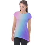 Pastel Rainbow, Color Cap Sleeve High Low Top