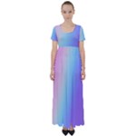 Pastel Rainbow, Color High Waist Short Sleeve Maxi Dress