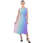 Pastel Rainbow, Color Midi Tie-Back Chiffon Dress