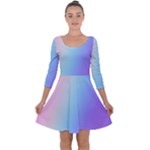 Pastel Rainbow, Color Quarter Sleeve Skater Dress