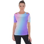 Pastel Rainbow, Color Shoulder Cut Out Short Sleeve Top