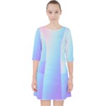 Pastel Rainbow, Color Quarter Sleeve Pocket Dress