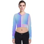 Pastel Rainbow, Color Long Sleeve Zip Up Bomber Jacket