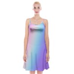 Pastel Rainbow, Color Spaghetti Strap Velvet Dress