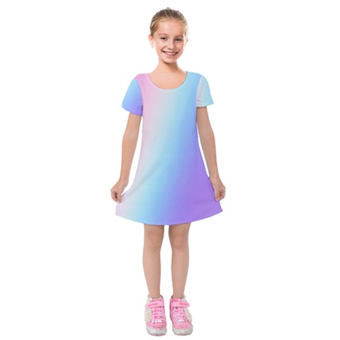 Pastel Rainbow, Color Kids  Short Sleeve Velvet Dress from ArtsNow.com