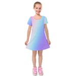 Pastel Rainbow, Color Kids  Short Sleeve Velvet Dress