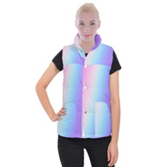 Pastel Rainbow, Color Women s Button Up Vest from ArtsNow.com