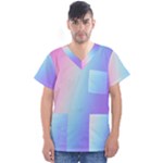 Pastel Rainbow, Color Men s V-Neck Scrub Top