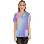 Pastel Rainbow, Color Women s V-Neck Scrub Top