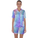 Pastel Rainbow, Color Satin Short Sleeve Pajamas Set