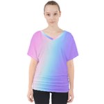 Pastel Rainbow, Color V-Neck Dolman Drape Top