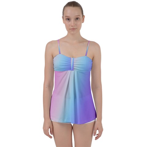 Pastel Rainbow, Color Babydoll Tankini Top from ArtsNow.com