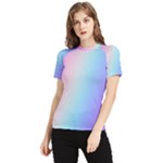 Pastel Rainbow, Color Women s Short Sleeve Rash Guard