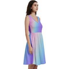 Sleeveless V-Neck Skater Dress with Pockets 